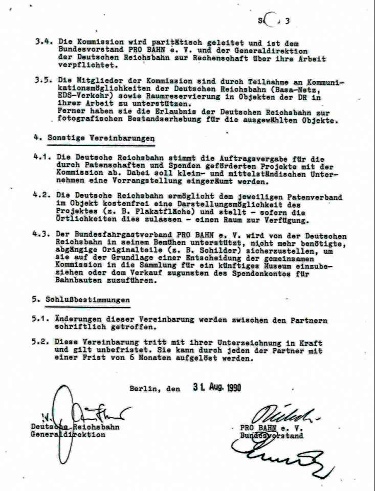 Unterzeichnung der Patenschaftsvereinbarung zur Rettung der Döllnitzbahn am 26.06.1991